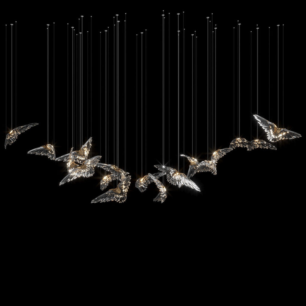 Crystal Heron Flight Chandelier