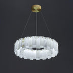Halos Alabaster Round/Square Chandelier by Bling Lighting Studio