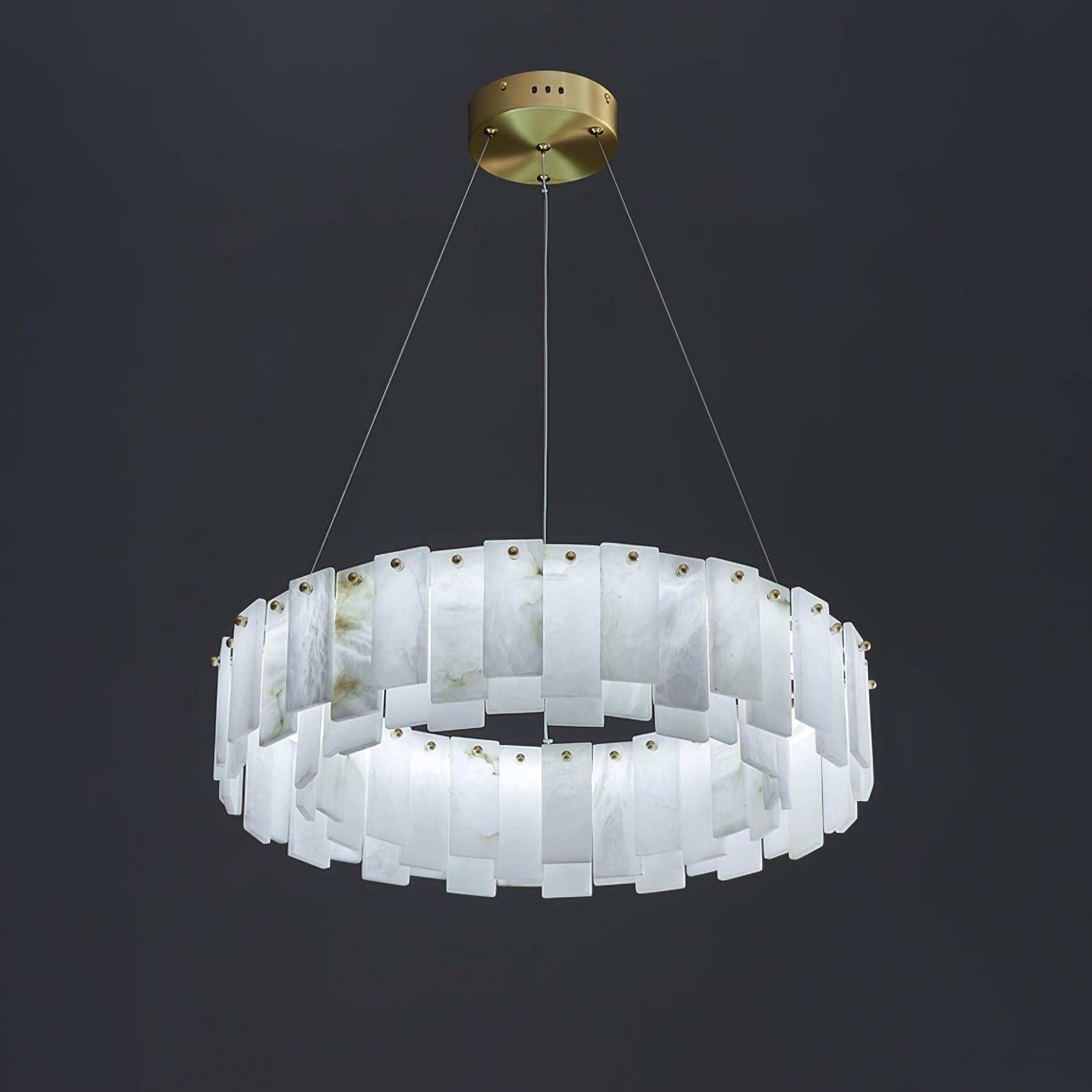 Halos Alabaster Round/Square Chandelier by Bling Lighting Studio