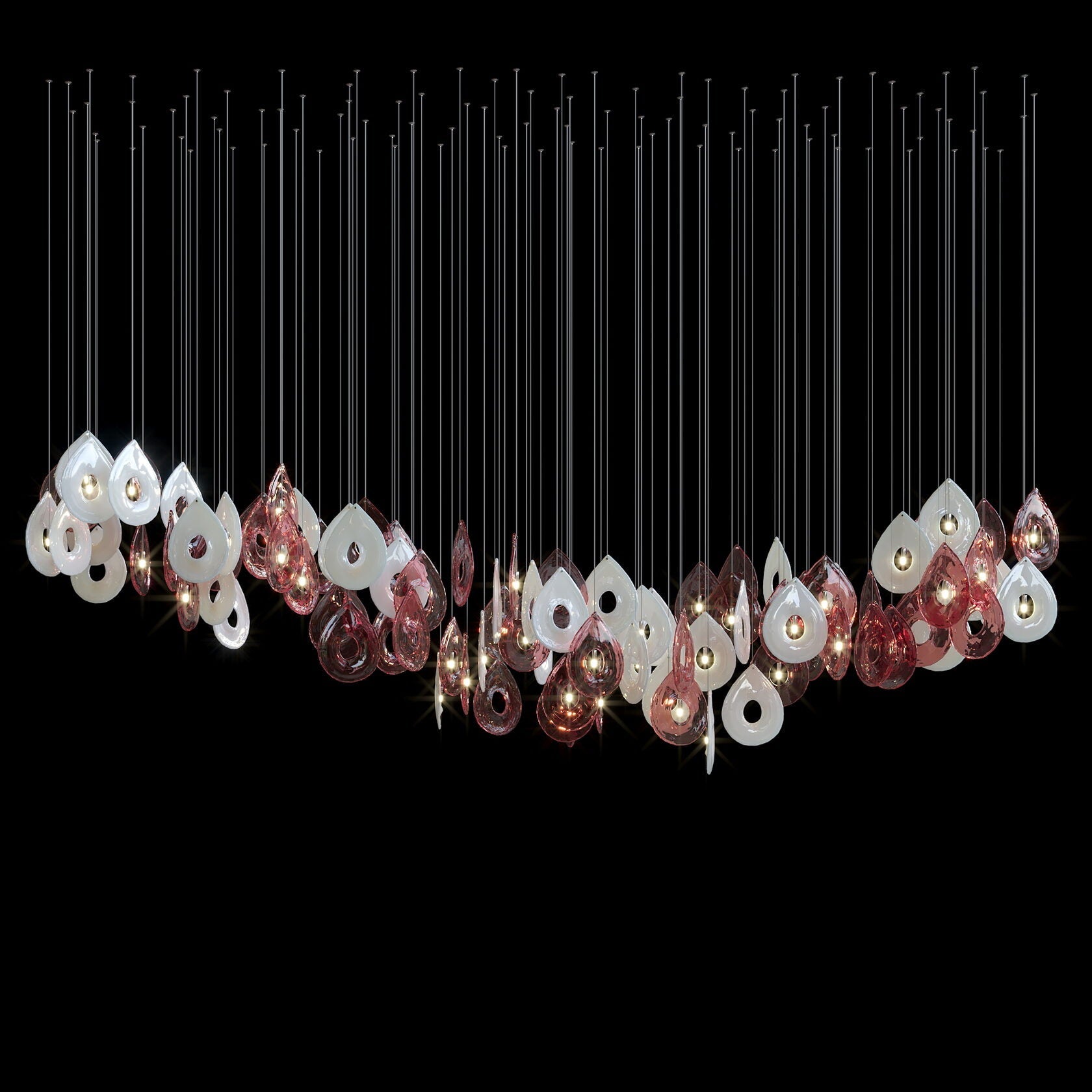 Green Halo Drop Chandelier