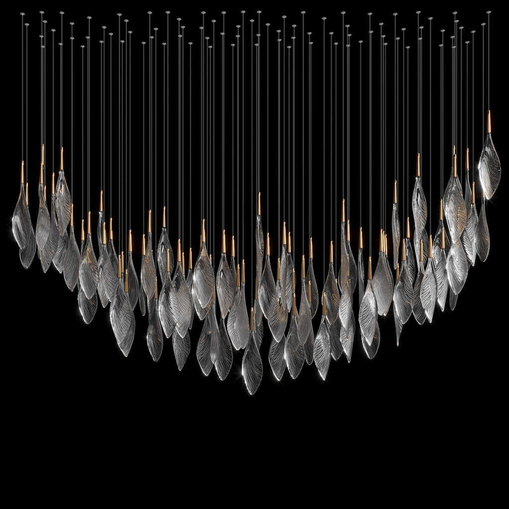 Smoke Feather Cascade Chandelier