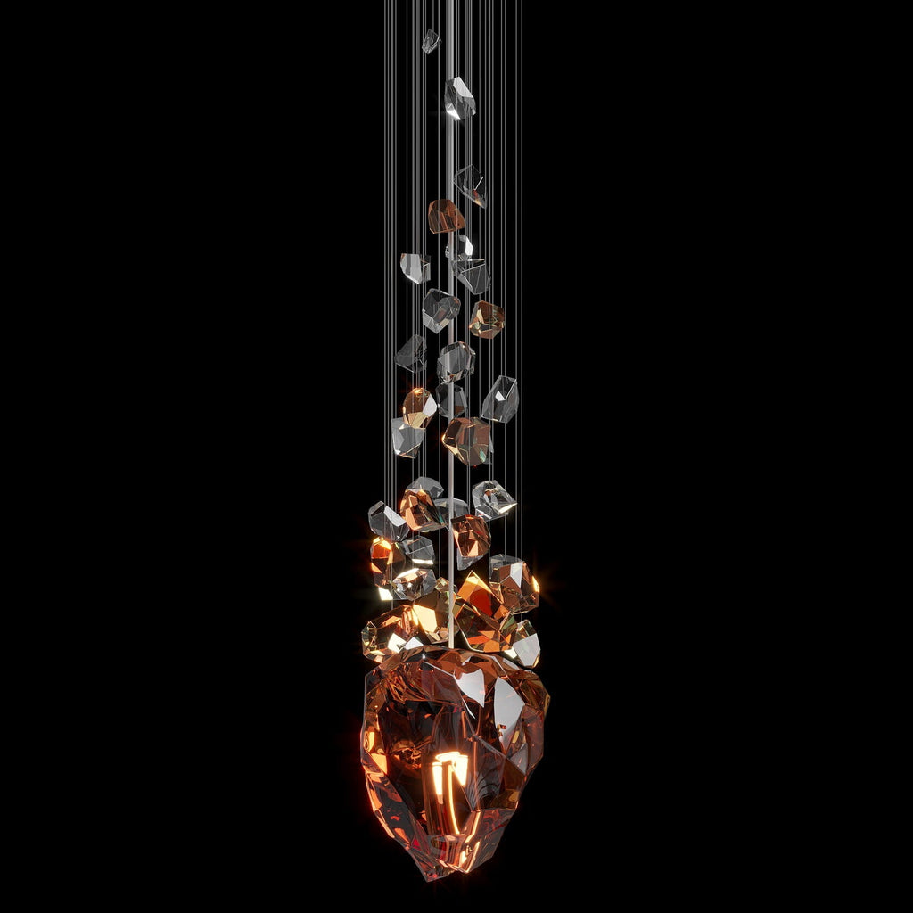 Crimson Crystal Geyser Chandelier