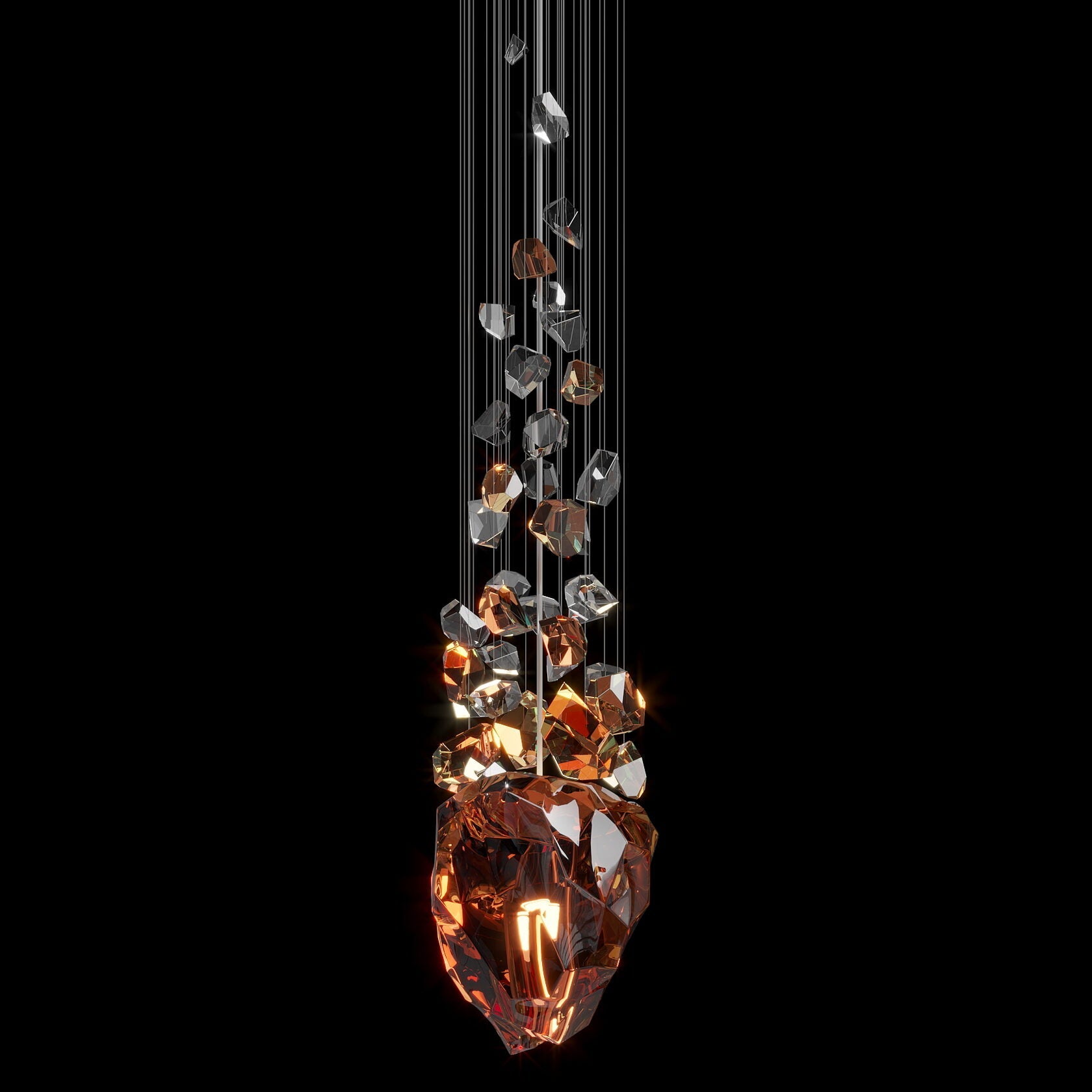 Crimson Crystal Geyser Chandelier