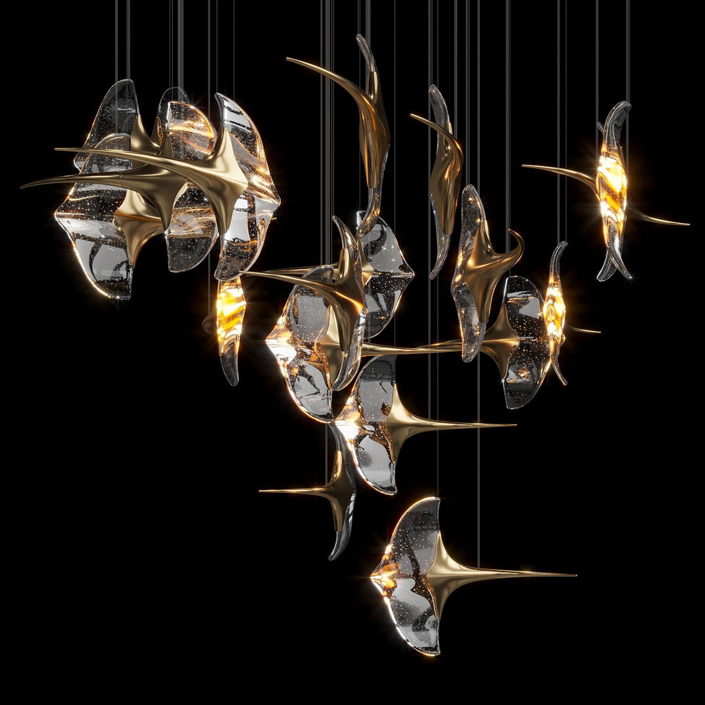 Clear Manta Cluster Chandelier