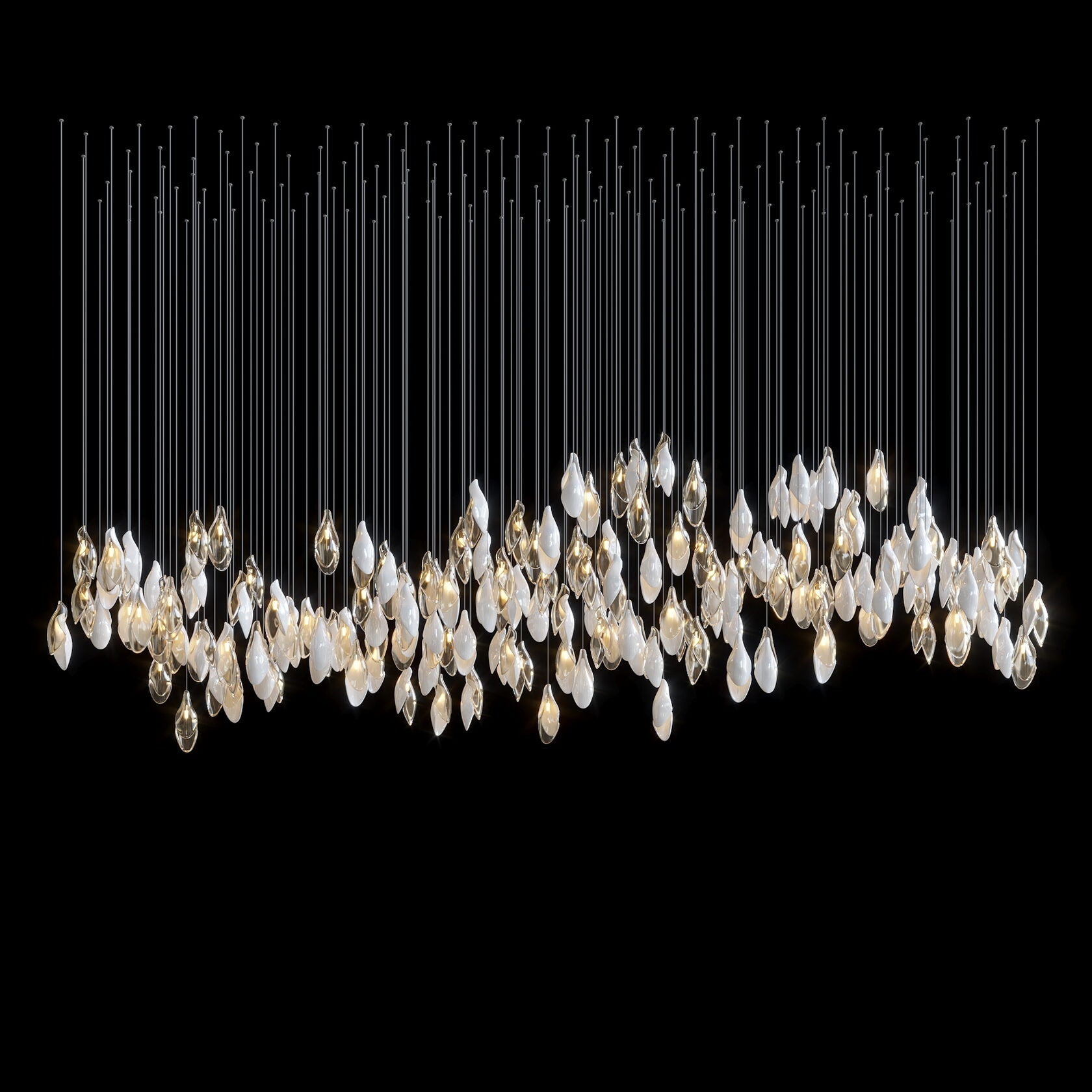 White Petal Drop Chandelier