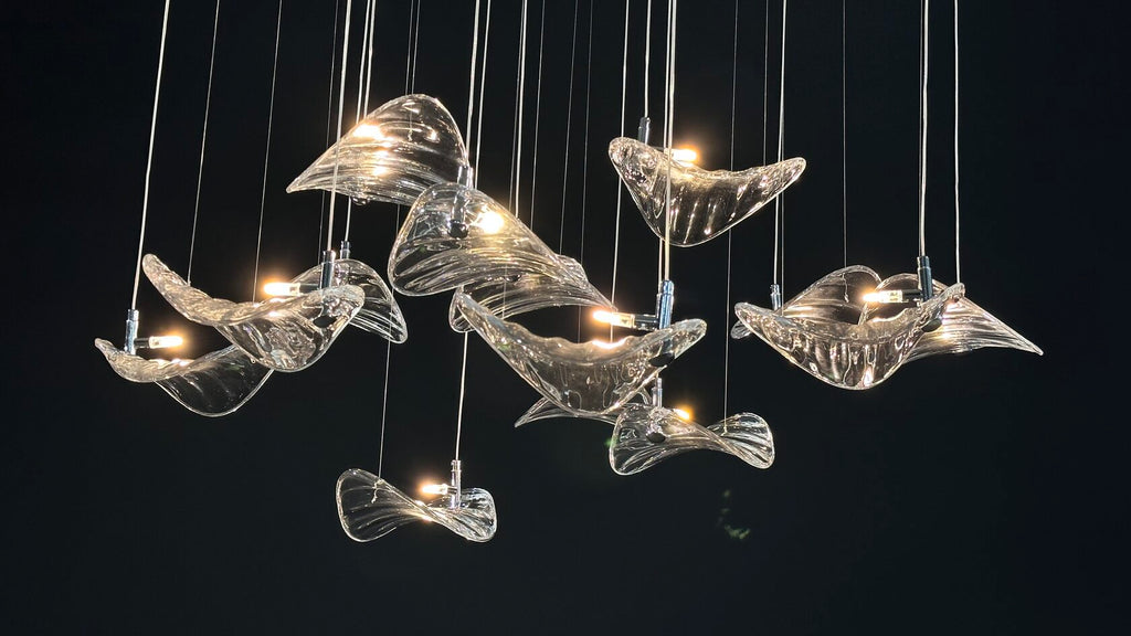 Smoke Manta Cluster Chandelier