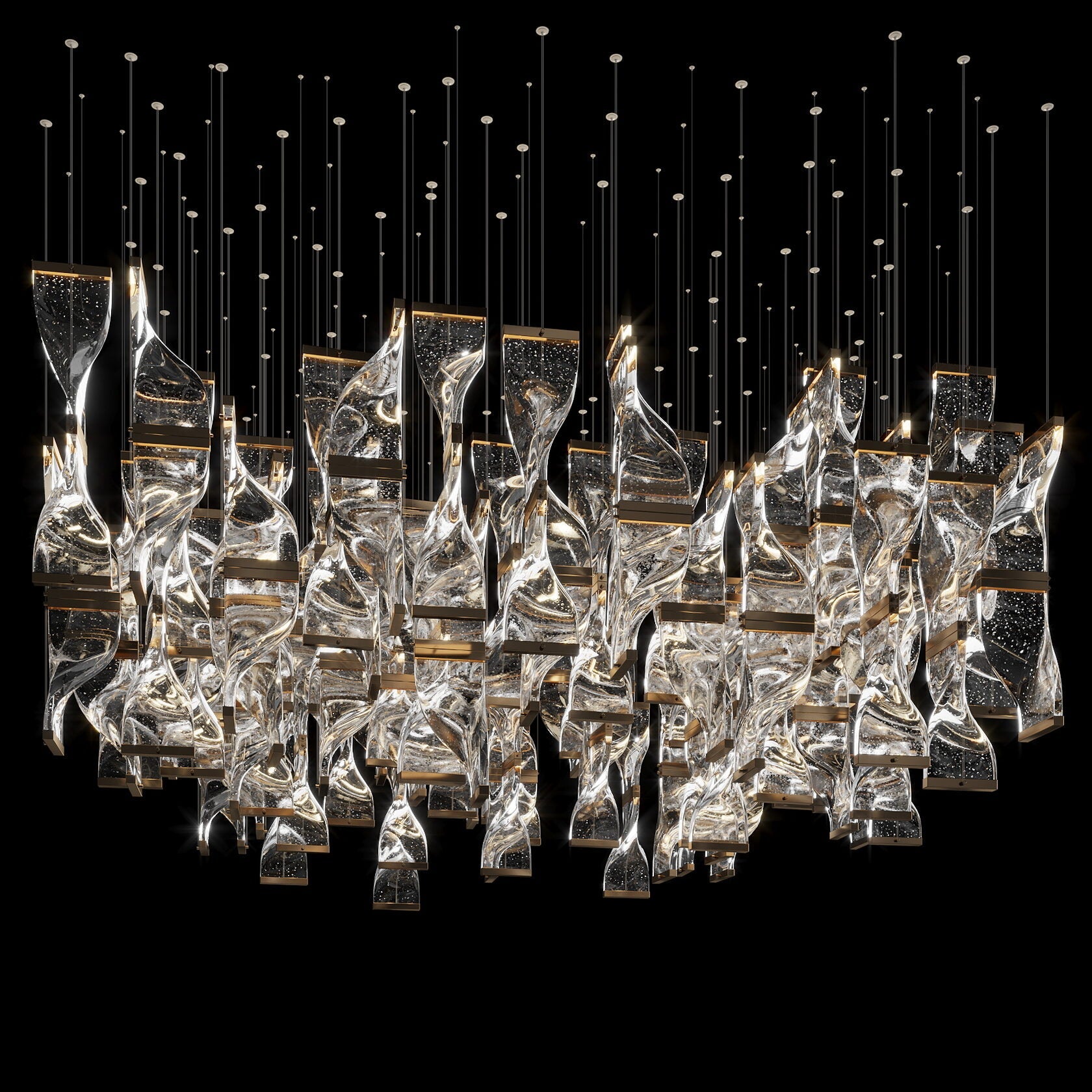 Crystal Twist Panel Chandelier