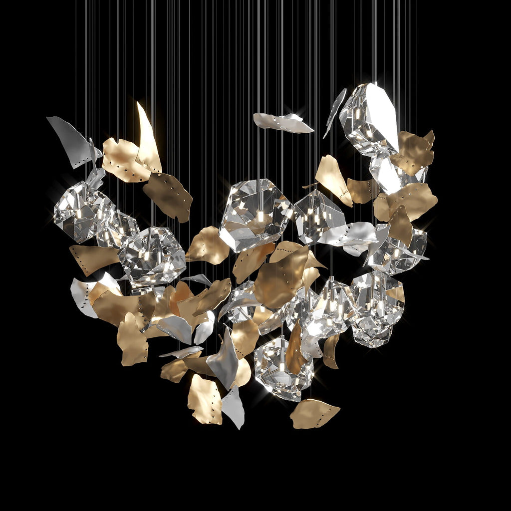 Crystal Leaf Scatter Chandelier