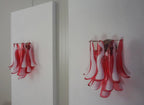 Murano Wall Lamp | 10 Red Petal Glass | Set of 2