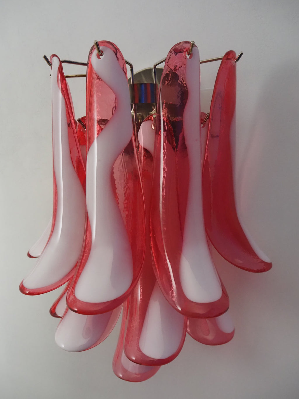 Murano Wall Lamp | 10 Red Petal Glass | Set of 2
