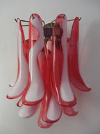 Murano Wall Lamp | 10 Red Petal Glass | Set of 2
