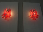 Murano Wall Lamp | 10 Red Petal Glass | Set of 2