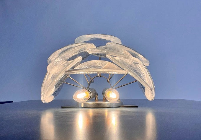 Murano Wall Lamp | 10 Clear Petal Glass | Set of 2