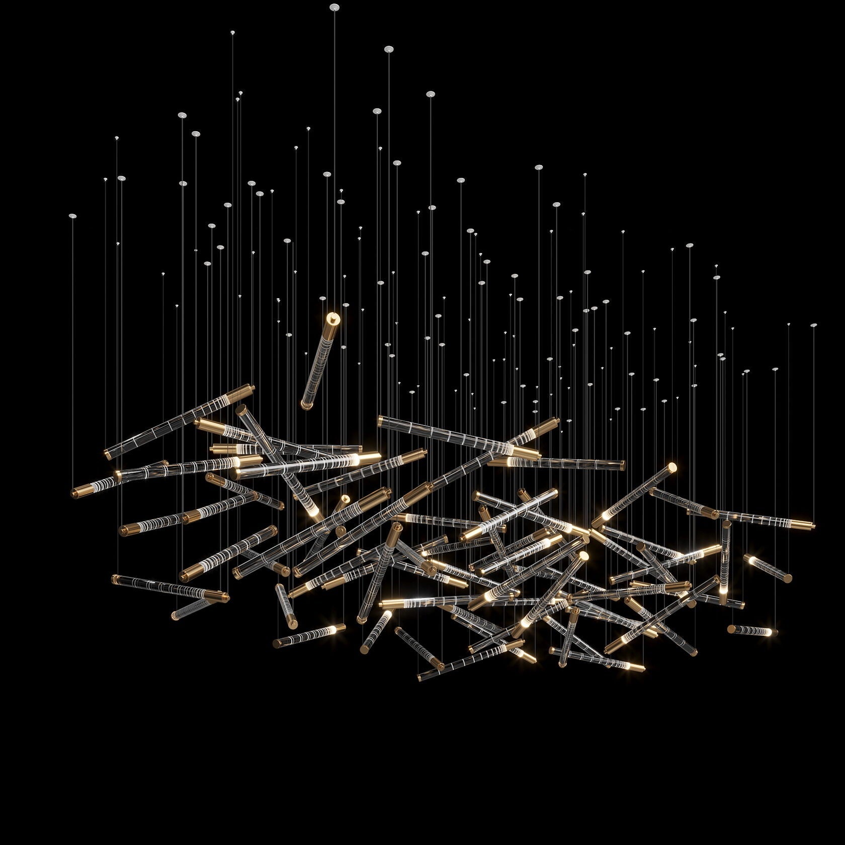 Linear Spark Scatter Chandelier