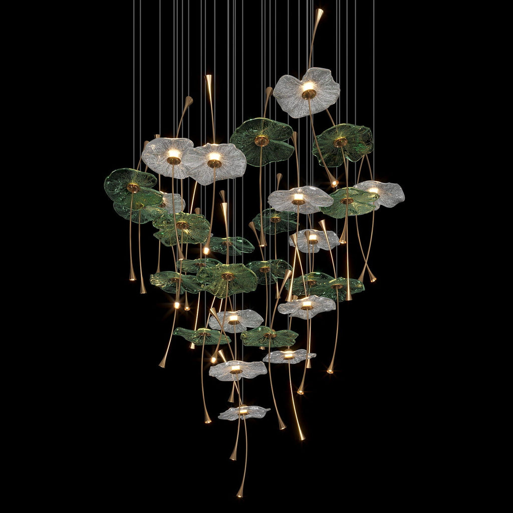 Glass Lotus Pond Chandelier