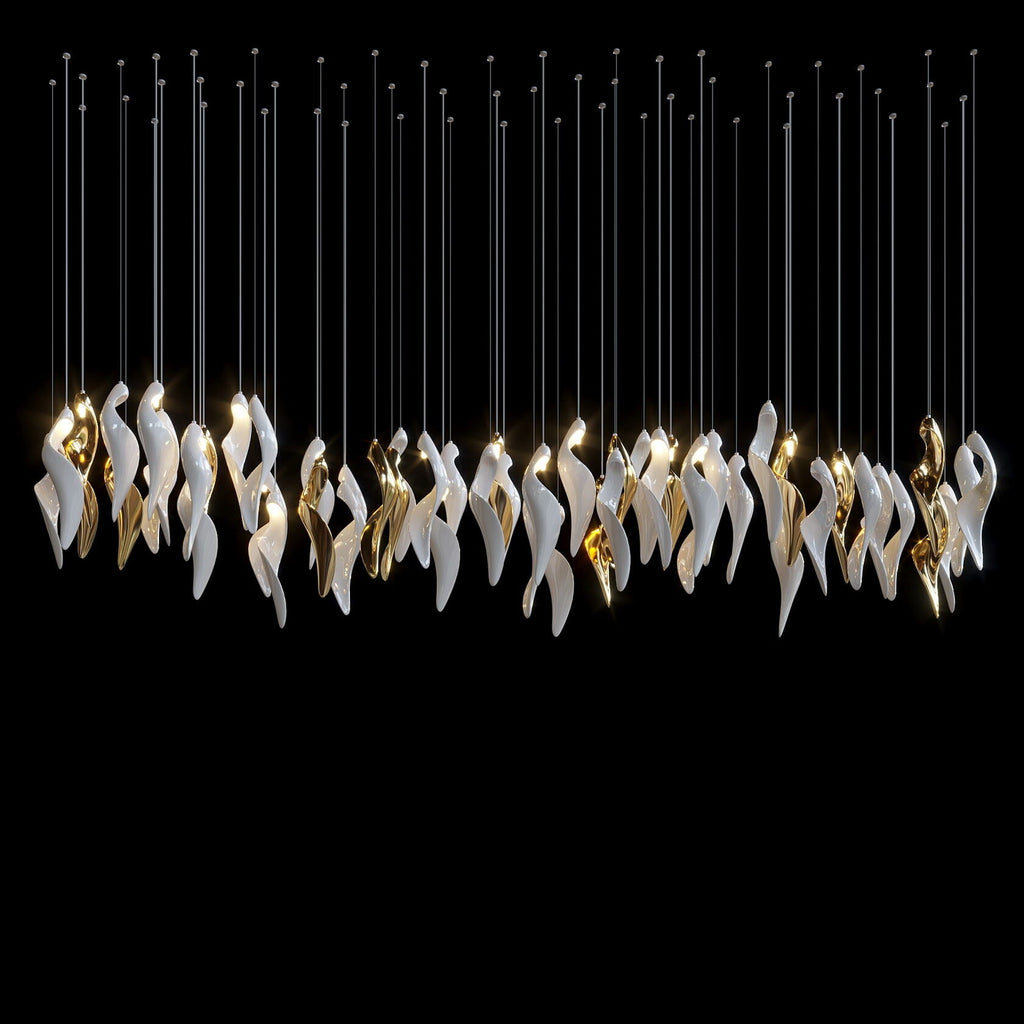 White Gold Calla Cascade Chandelier
