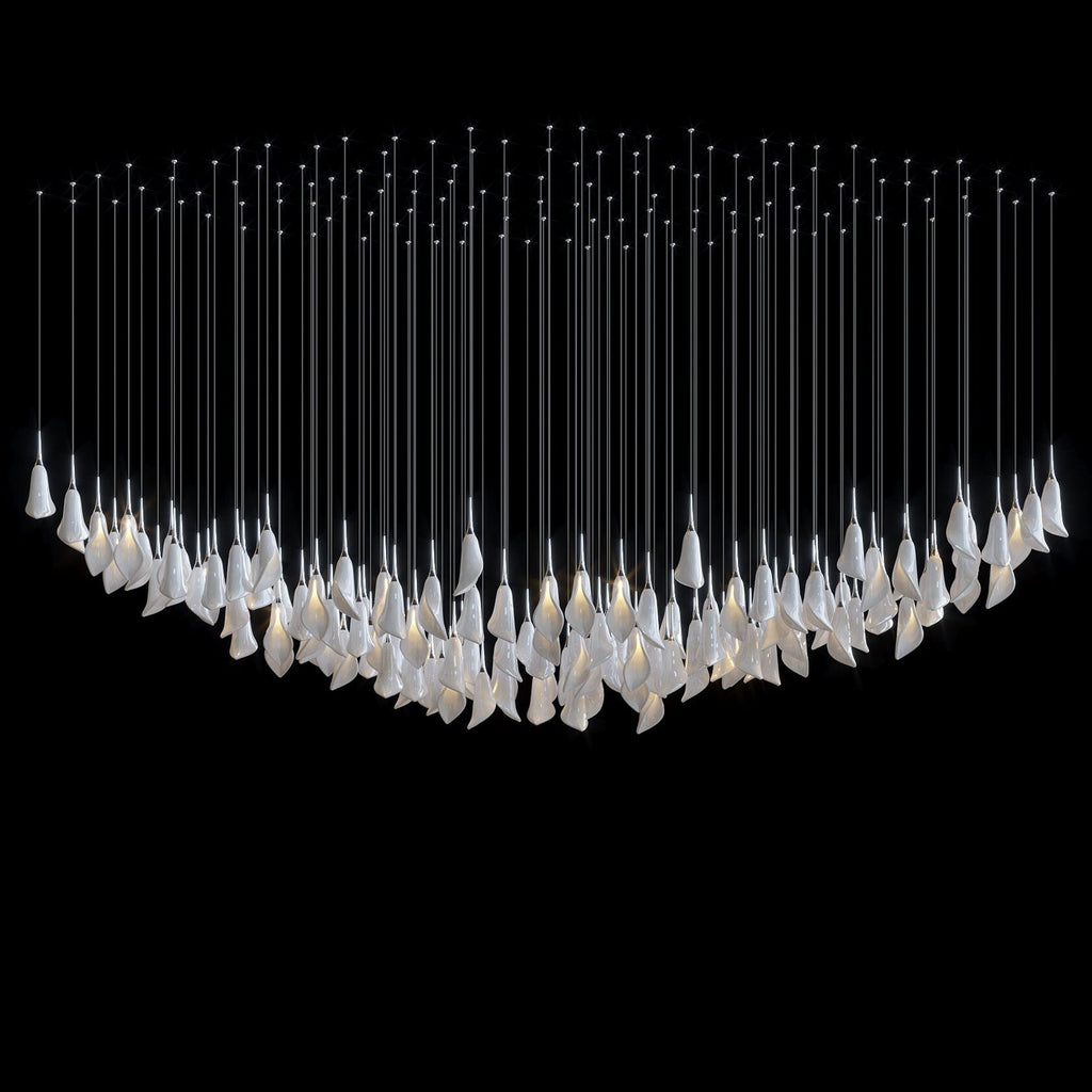 White Petal Drop Chandelier