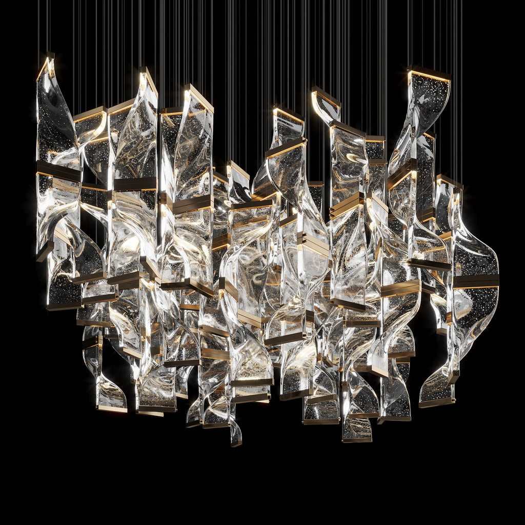 Crystal Twist Panel Chandelier