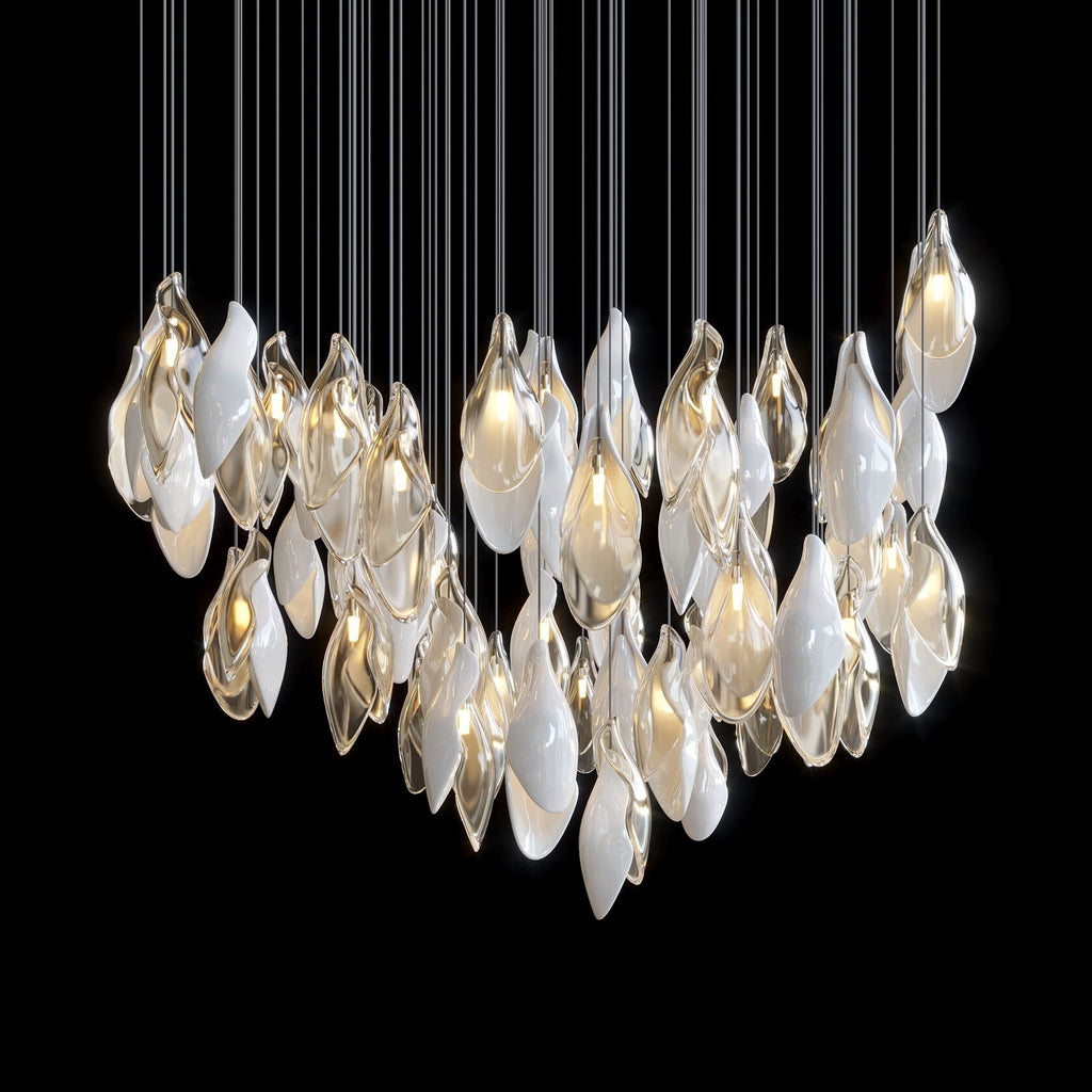White Petal Drop Chandelier