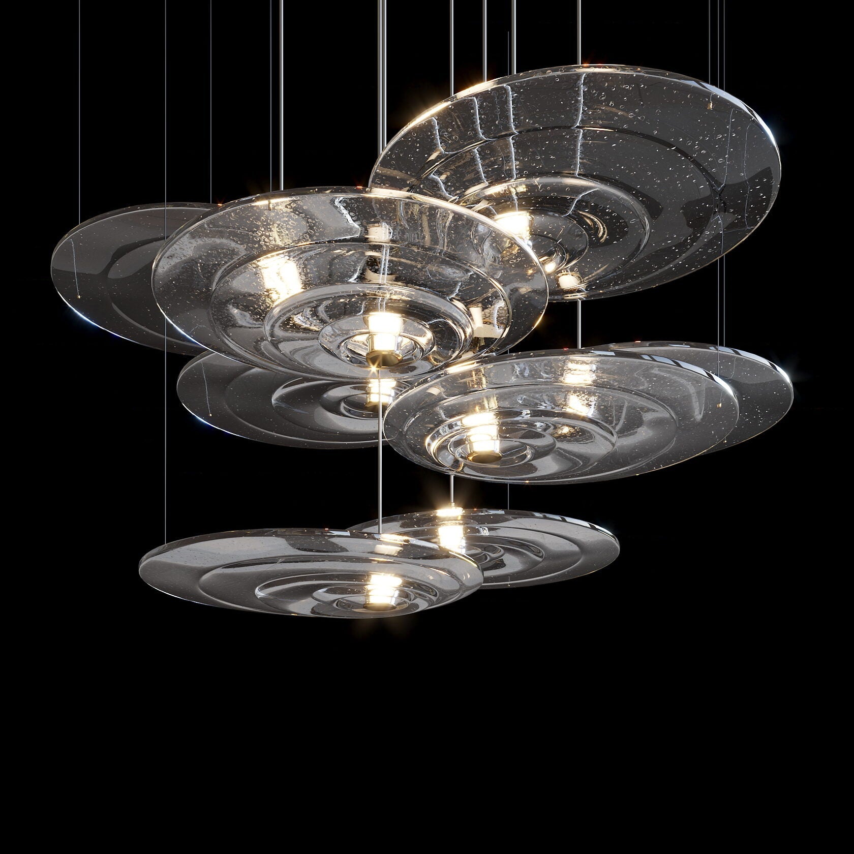 Amber Saucer Drift Chandelier