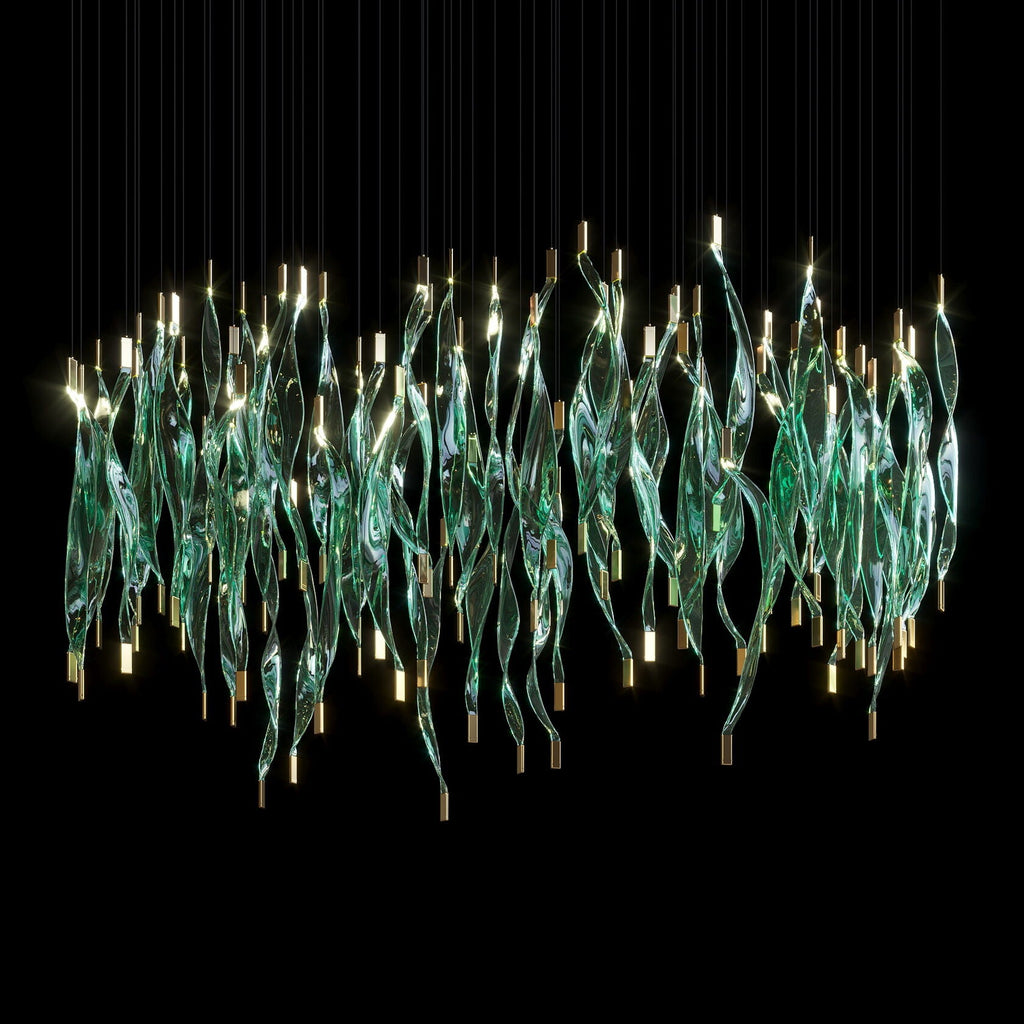 Crimson Flame Cascade Chandelier