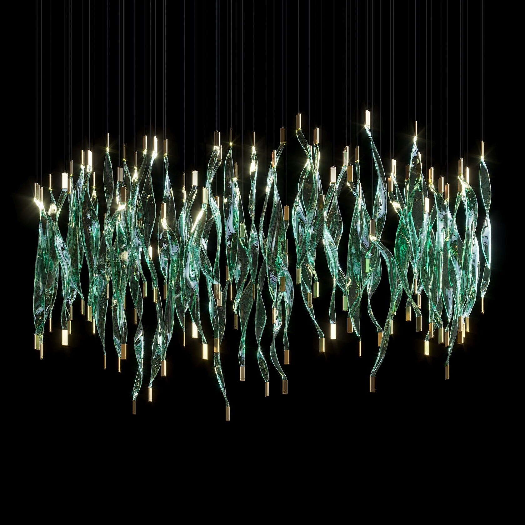 Crimson Flame Cascade Chandelier