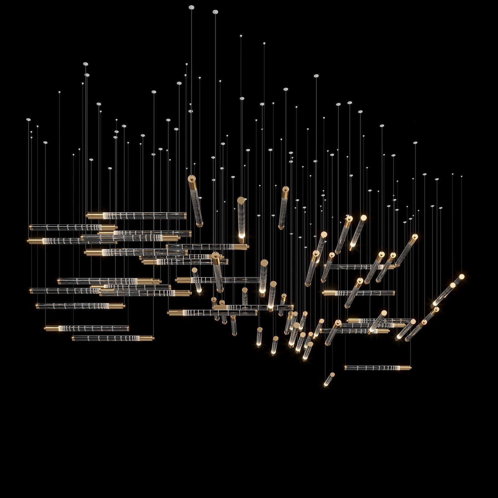 Linear Spark Scatter Chandelier