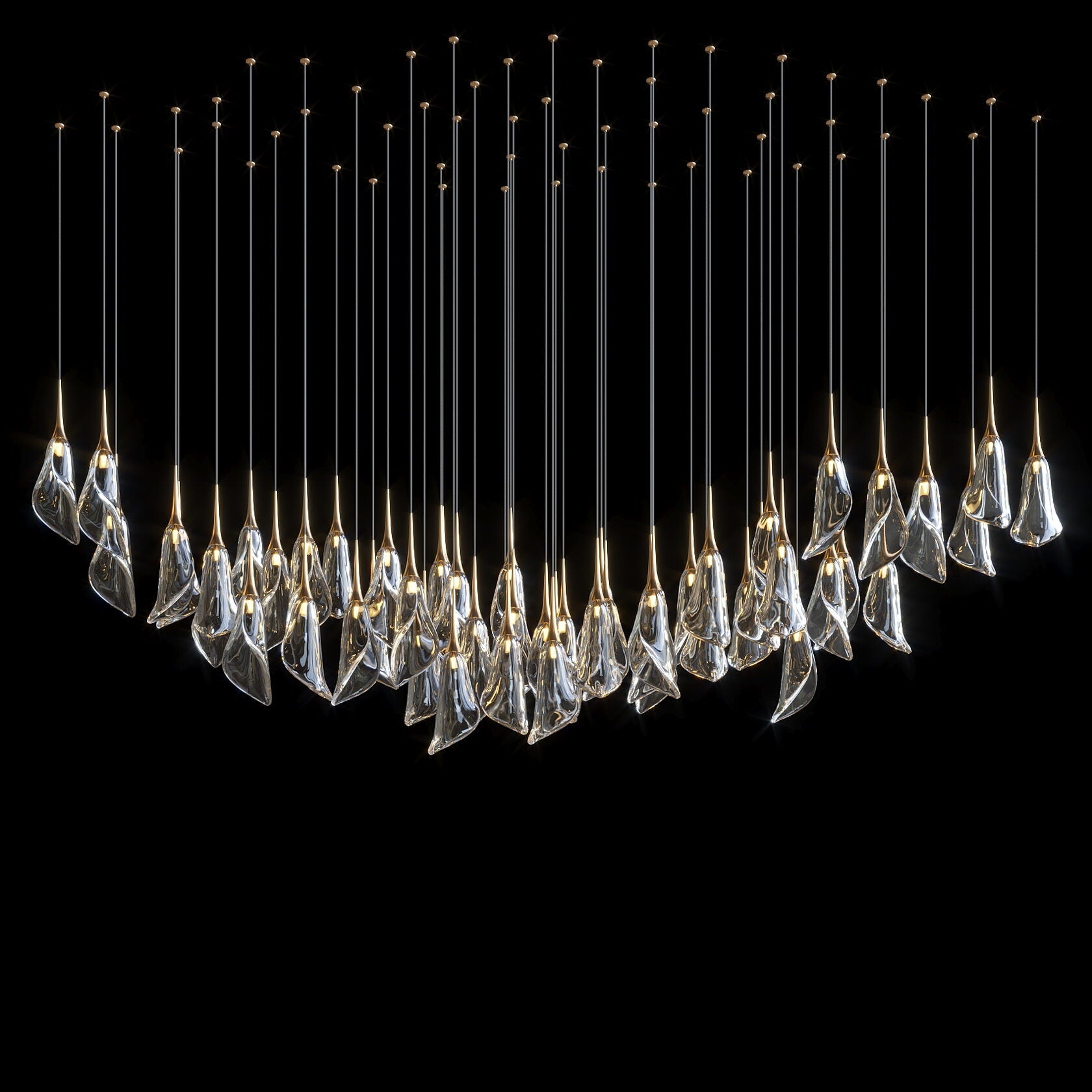Crystal Petal Drop Chandelier