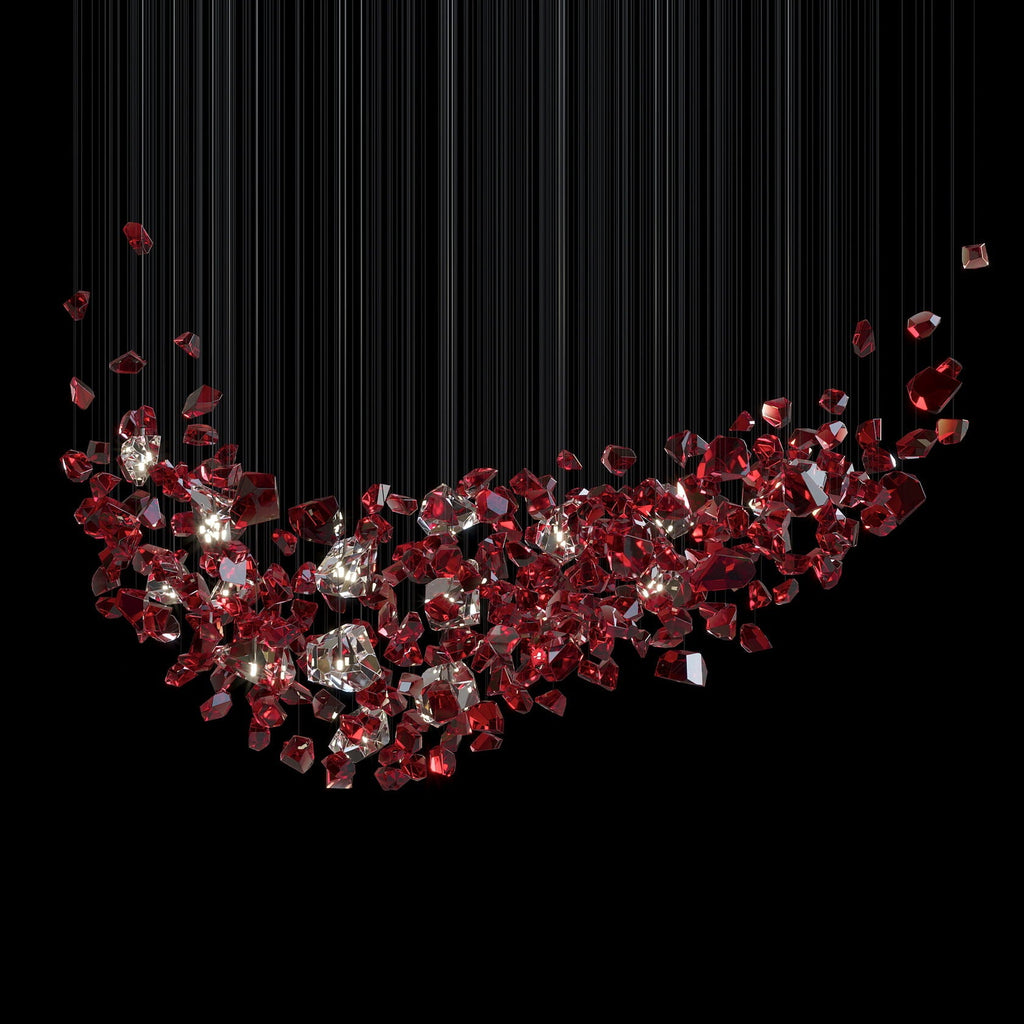 Crimson Crystal Scatter Chandelier
