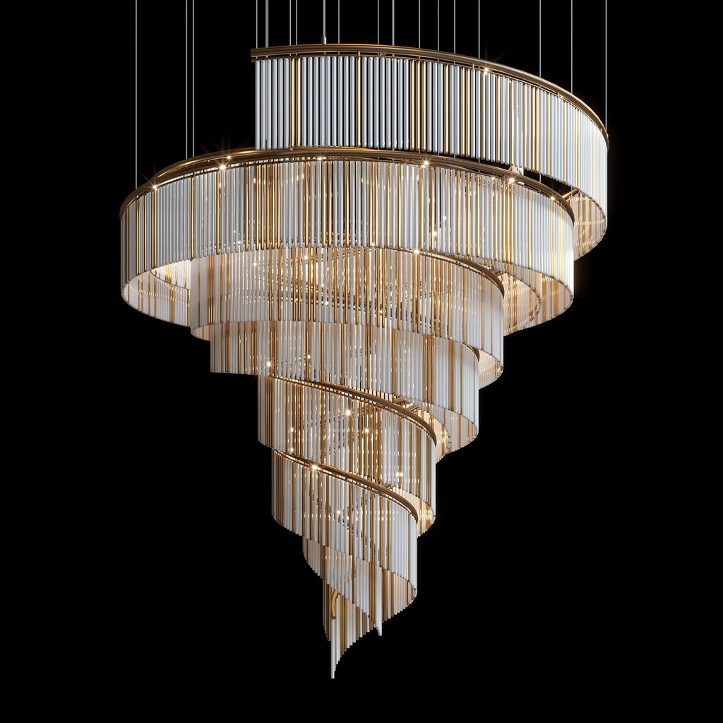 Crystal Spiral Halo Chandelier