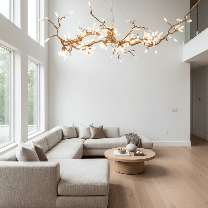 Selenite Crystal Blossom Branching Tree Chandelier by Bling Lighting Studio