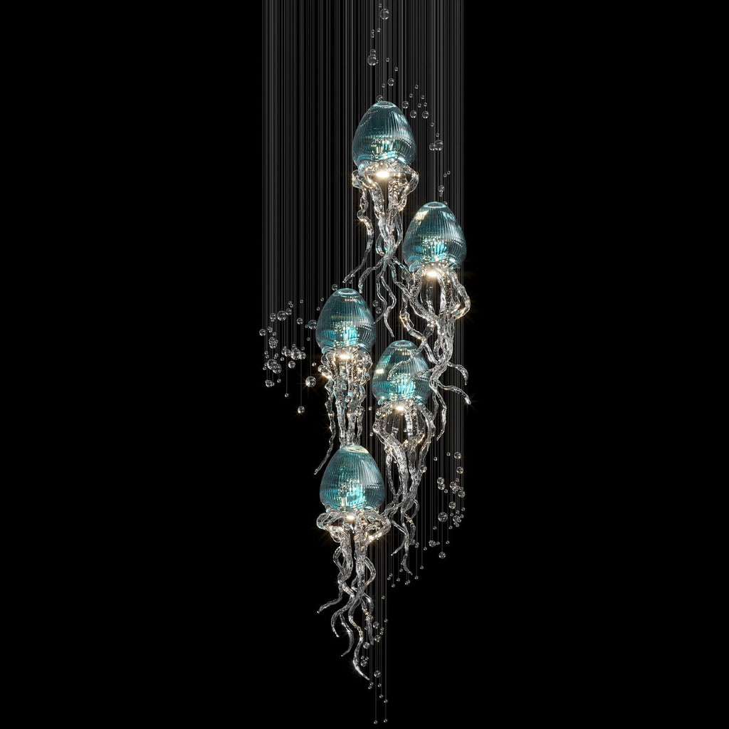 Aqua Jellyfish Chandelier