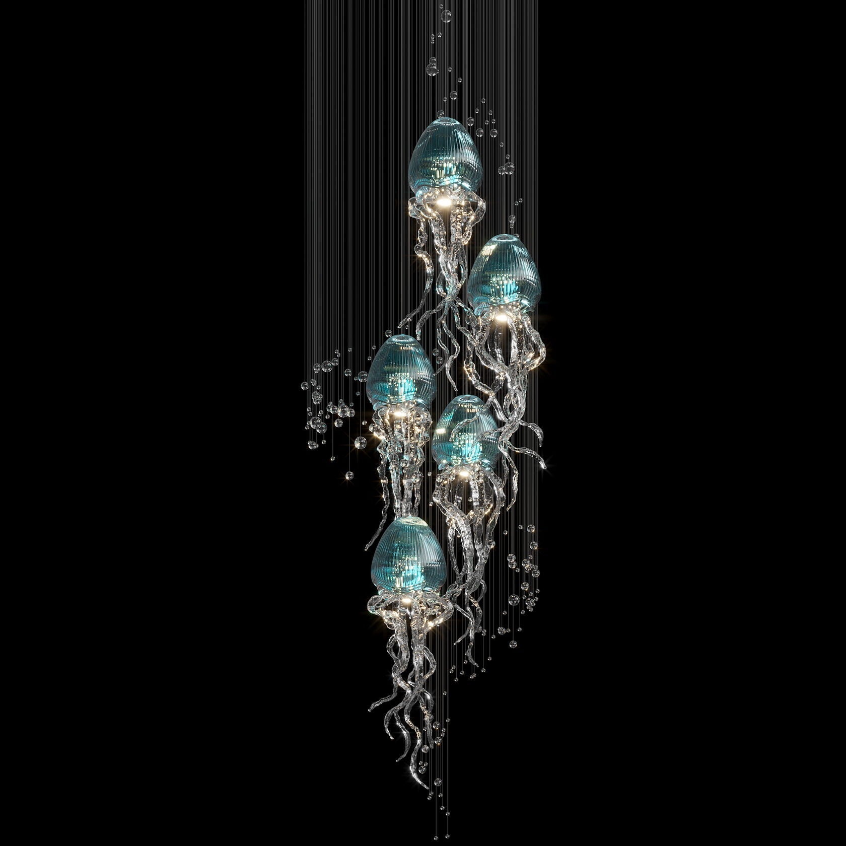 Aqua Jellyfish Chandelier