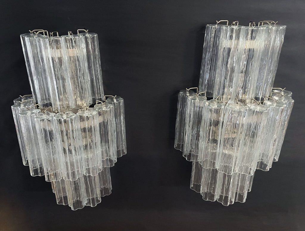 Murano Wall Lamp | 18 Clear Prism Glass | Set of 2