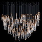 Gold Glass Loop Cluster Chandelier
