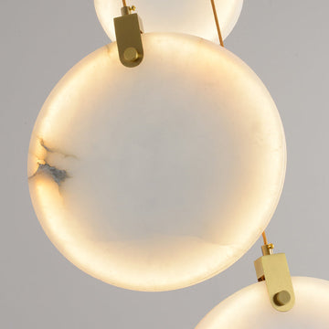 Queenie Alabaster Drop Long Round Chandelier by Bling Lighting Studio
