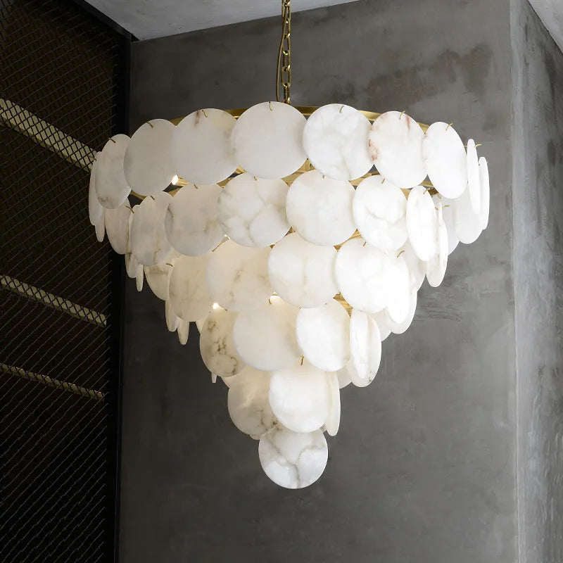 Porto Alabaster Modern Chandelier material and finish detail