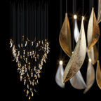 Gold Silver Leaf Rain Chandelier
