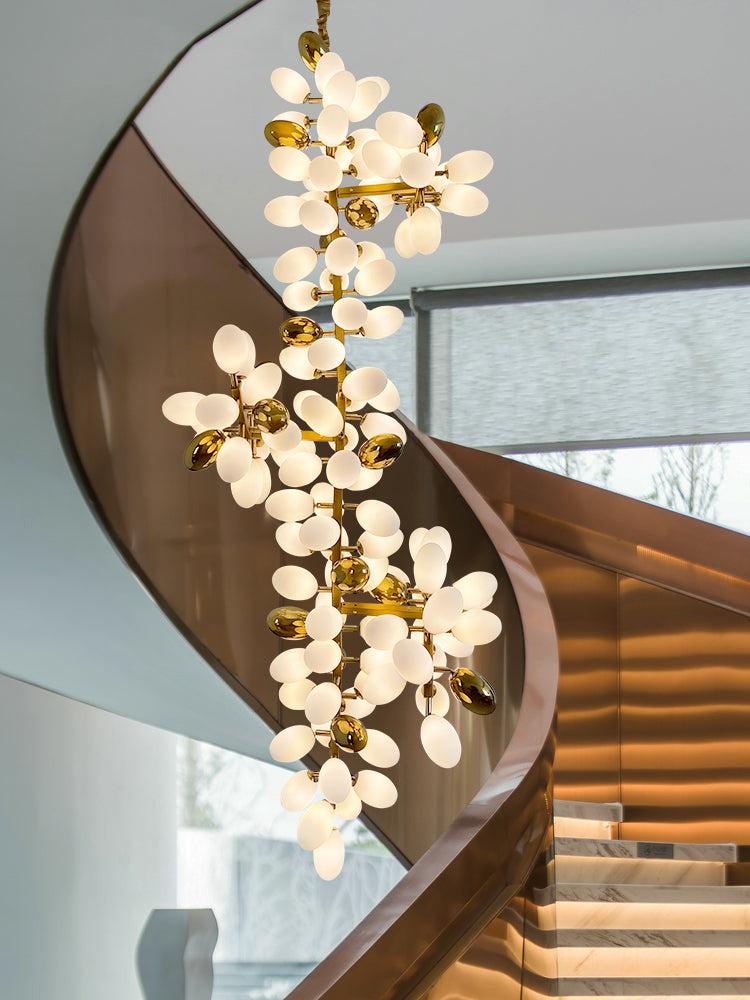 Large Branch Copper Chandelier with Grape Shape by Bling Lighting Studio
