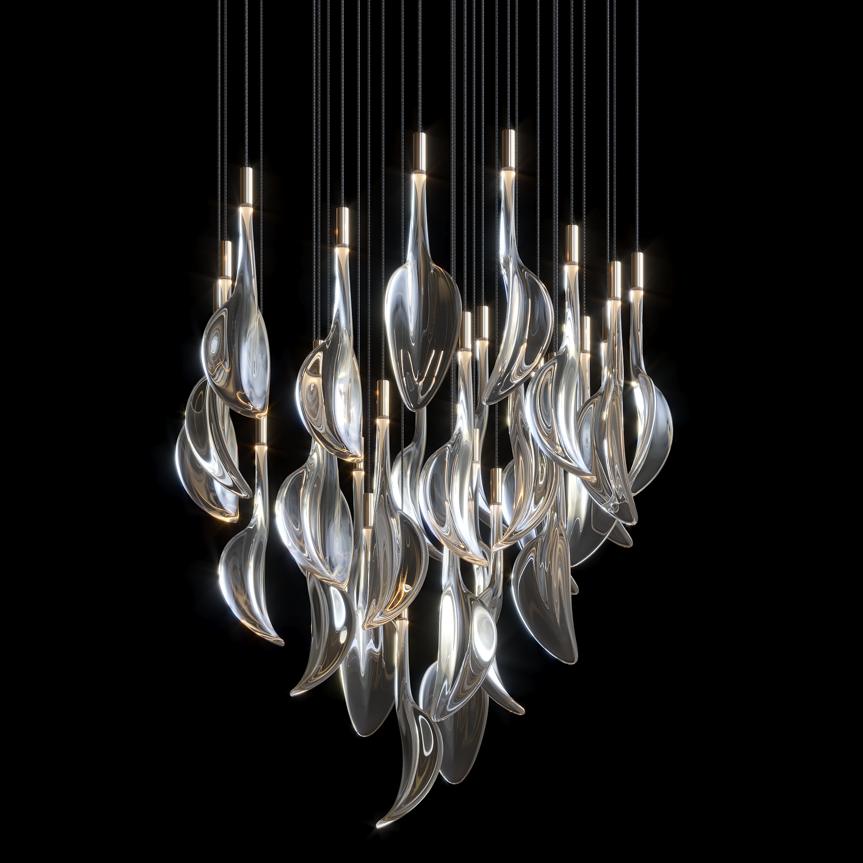 Crystal Flame Drop Chandelier