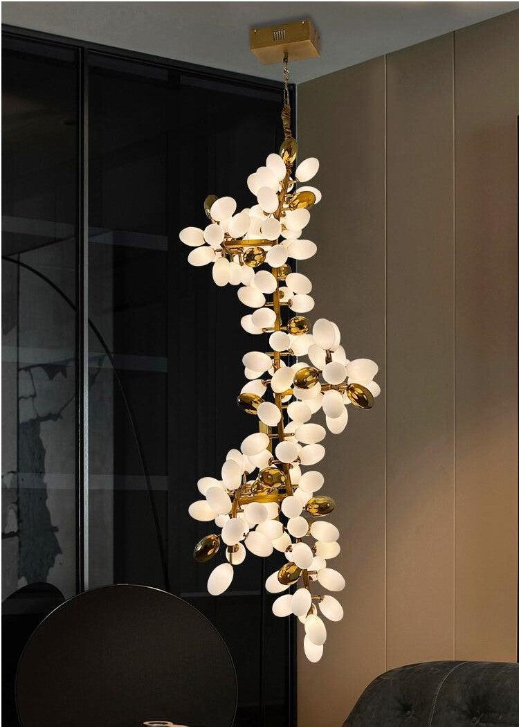 Large Branch Copper Chandelier with Grape Shape by Bling Lighting Studio
