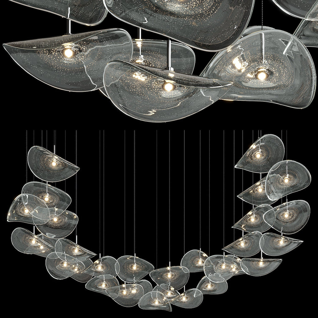 Smoke Glass Manta Cluster Chandelier