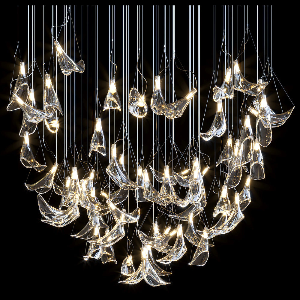 Clear Manta Cascade Chandelier