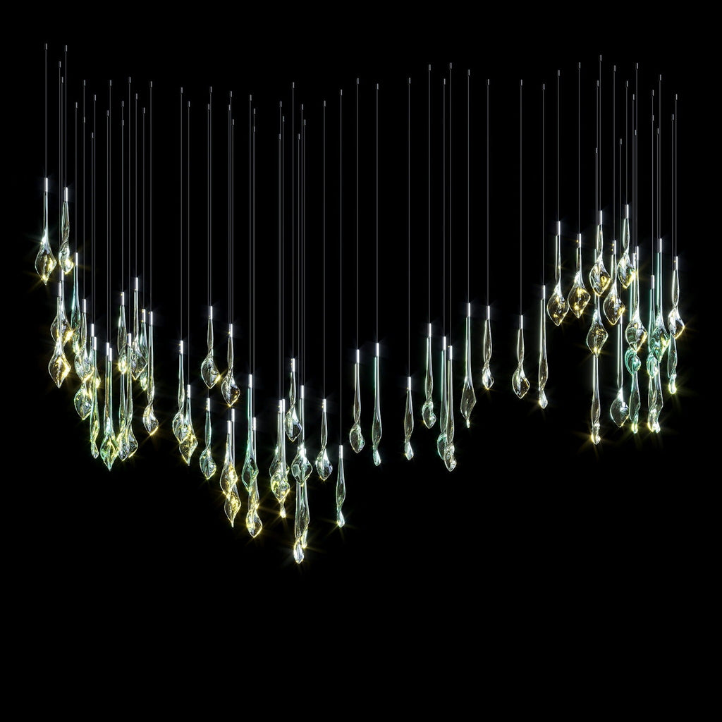 Crystal Drop Rain Chandelier