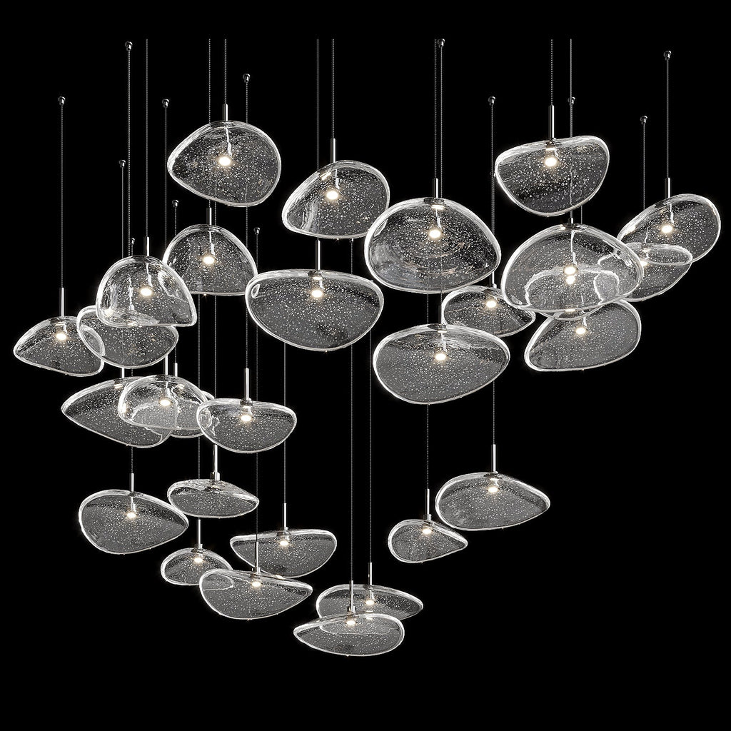 Bubble Glass Pebble Cascade Chandelier