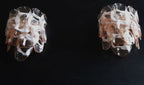 Murano Wall Lamp | 10 Pink Crostoli Glass | Set of 2