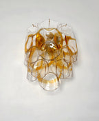 Murano Wall Lamp | 10 White Crostoli Glass | Set of 2