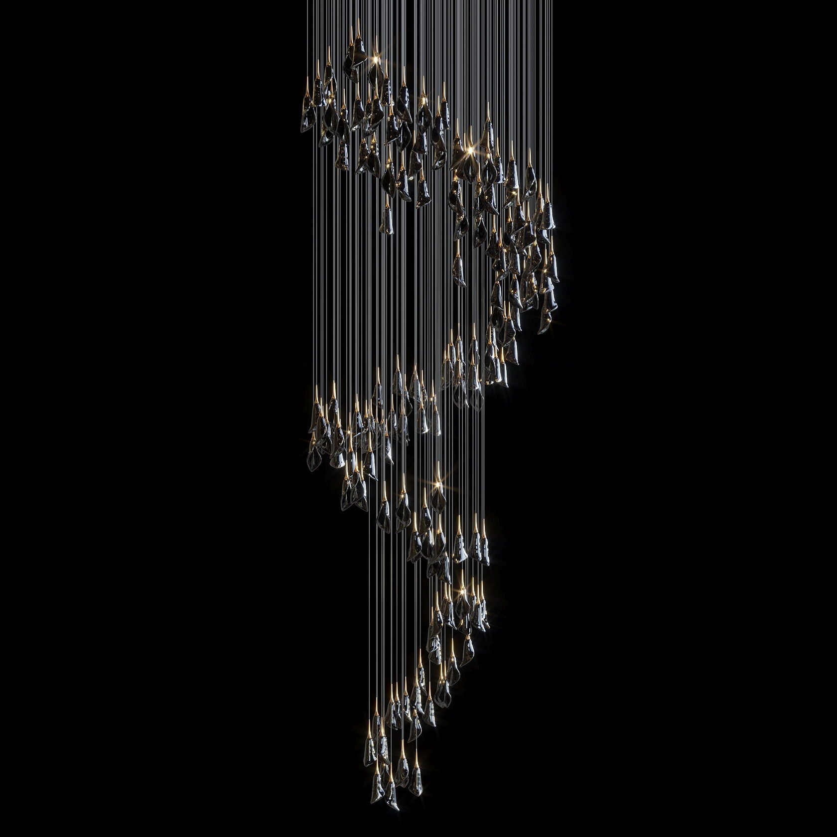 White Petal Drop Chandelier