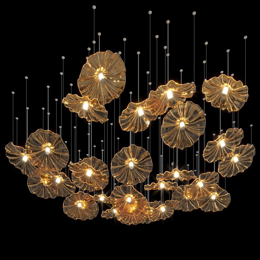 Amber Ruffle Bloom Chandelier