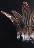 Murano Wall Lamp | 9 Pink Palmette Glass | Set of 2